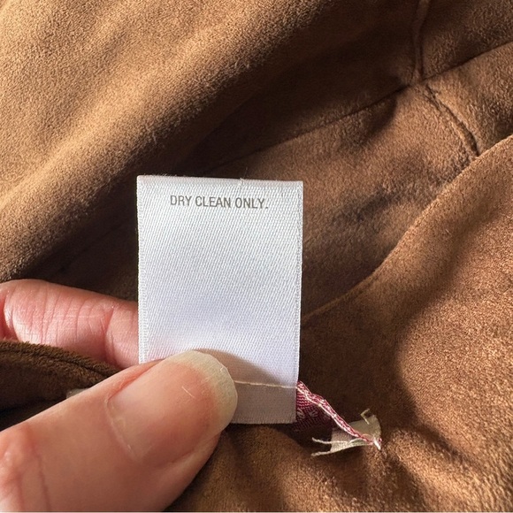 Faux Suede A-Line Skirt Fall Preppy Chic Size 10 Minimalist - Picture 4 of 5